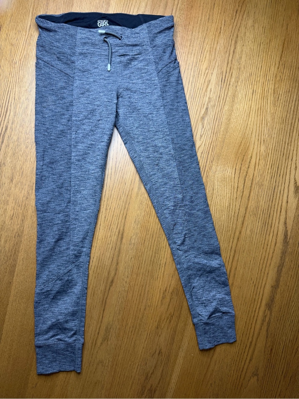 Athleta Girls Heathered Gray Ribbed Leggings